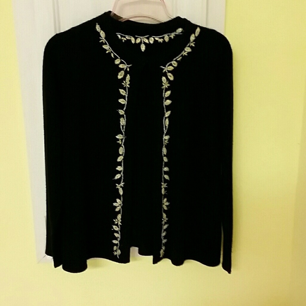 Black and Gold Embroiderd Sweater set